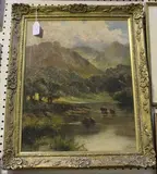 J. Laurence, Highland Scene, oil on canvas
