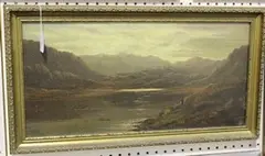 Charles Leslie, View nr Machynlleth, oil on board