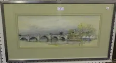 Antony Kerr, Richmond Bridge & Riverside, watercolour