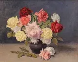 Kálmán Kemény, Mixed Roses, oil on canvas