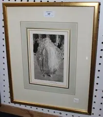 W. Fairclough, Venice Carnival, 1986, monochrome etching with aquatint