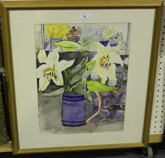 Lilies by Veni Gligorova Smith, watercolour, sold May 2014