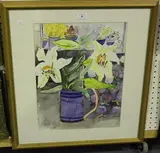 Veni Gligorova Smith, Lilies, watercolour