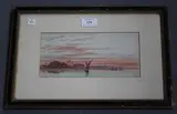 Henry Pilleau, View of the Nile looking towards the Pyramids, 1886, watercolour
