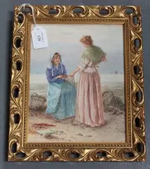A. D. Bastin, Two Fishergirls, watercolour