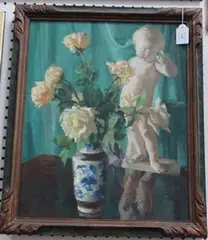 M.W. Jackson, Roses No. 3' (Still Life Study), oil on canvas