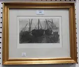 Glynn Thomas, Pin Mill 2, monochrome aquatint