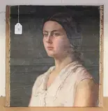 M. Bone, Head and Shoulders Portrait of a Woman, oil on canvas laid on board