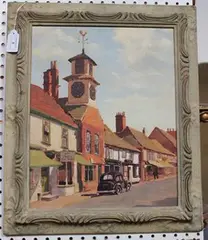 Bill Briggs, View of the Clock Tower, Steyning, oil on board
