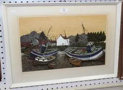 G.P.J. Gillick, White House at Brancaster, 1972, colour lithograph