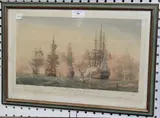 Harold Wyllie, Battle of the Nile' and 'Battle of Quiberon Bay, a pair of colour etchings with aquatint