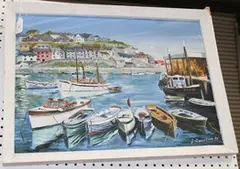 L. Quantimee, Looe Cornwall, oil on board