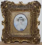 Marie Salaman, Sweet Nell' (Oval Miniature Portrait of a Young Woman), watercolour on ivory