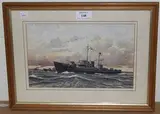Herbert C. Ahier, Study of a Gunboat, 1943, watercolour