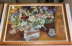 Denise Cronin, Flowers and Blue Jug, 1995, oil on canvas