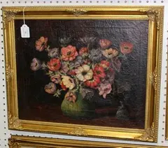 A. Adams, Still Life Study of Anemones, 1934, oil on canvas