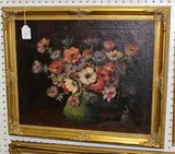 A. Adams, Still Life Study of Anemones, 1934, oil on canvas