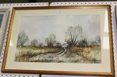 Geoff Bartlett, February' (Winter Landscape), watercolour