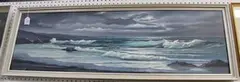 Michael William John Hill, Coastal View with Rolling Waves, oil on canvas