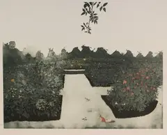 Patrick Procktor, Queen Mary's Rose Garden, Regent's Park, colour aquatint