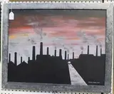 Stephen Morris, Industrial Cityscape, 2000, acrylic on canvas