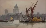 William Alister Macdonald, Bankside, watercolour