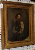 A. Fitzpatrick, Three-quarter Length Portrait of a Young Man holding an Accordion, 1861, oil on canvas