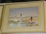 Edward Emerson, Cool Delight' (Female Bathers by a Pool of Water), watercolour
