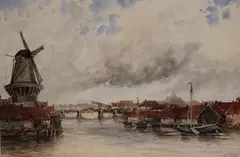 Louis Van Staaten, Haarlem, watercolour with gouache