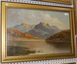 F. E. Jamieson, Highland Scene with Loch, oil on canvas