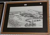 M. Bridge, Downs at Amberley, pencil drawing
