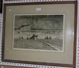 Norman Webster, Dover Beach and Harbour, 1971, aquatint
