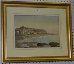 G. Fowell, View of Hastings Beach, watercolour over pencil