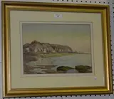 G. Fowell, View of Hastings Beach, watercolour over pencil