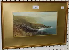 Lee Bay, nr Lynton', and West Country View by John Shapland, a pair of watercolours with gouache, sold Jan 2014