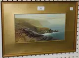 John Shapland, Lee Bay, nr Lynton', and West Country View, a pair of watercolours with gouache