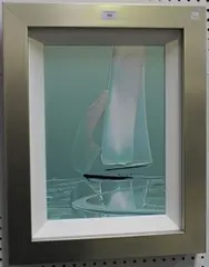 Duncan MacGregor, View of a Sailing Yacht, mixed media on board