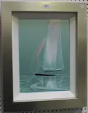 Duncan MacGregor, View of a Sailing Yacht, mixed media on board