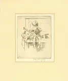 Eileen Soper, The Sampler, monochrome etching