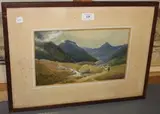 Charles W. Taylor, Glen Nevis, Scotland, watercolour with touches of gouache