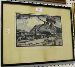 Vineyard Farm by Leslie Moffat Ward, woodcut, sold Dec 2013