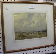 E.M. Lister, A Cornfield, Beccles, 1903, watercolour