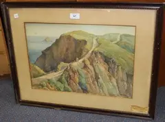 Dorothy E. Gibson, La Coupee Sark, watercolour