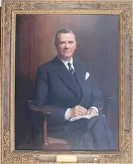 Frank O. Salisbury, R.G.L. Cheesman, Chairman of Bland, Welch & Co Ltd at Lloyd's, 1956, oil on canvas