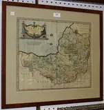 Robert Morden, Somersetshire' (Map of the County), engraving with later colour