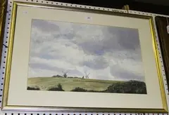 Frans de Leij, View of Clayton Windmills, 2004, watercolour
