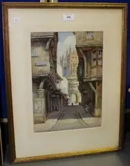 Robert Herdman-Smith, Mercery Lane, Canterbury, watercolour