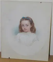 Arthur Miles, Head and Shoulders Portrait of a Girl, watercolour and gouache