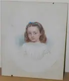 Arthur Miles, Head and Shoulders Portrait of a Girl, watercolour and gouache