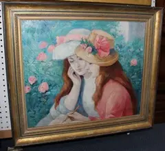 Charles Parker, Portrait of Two Girls, oil on canvas